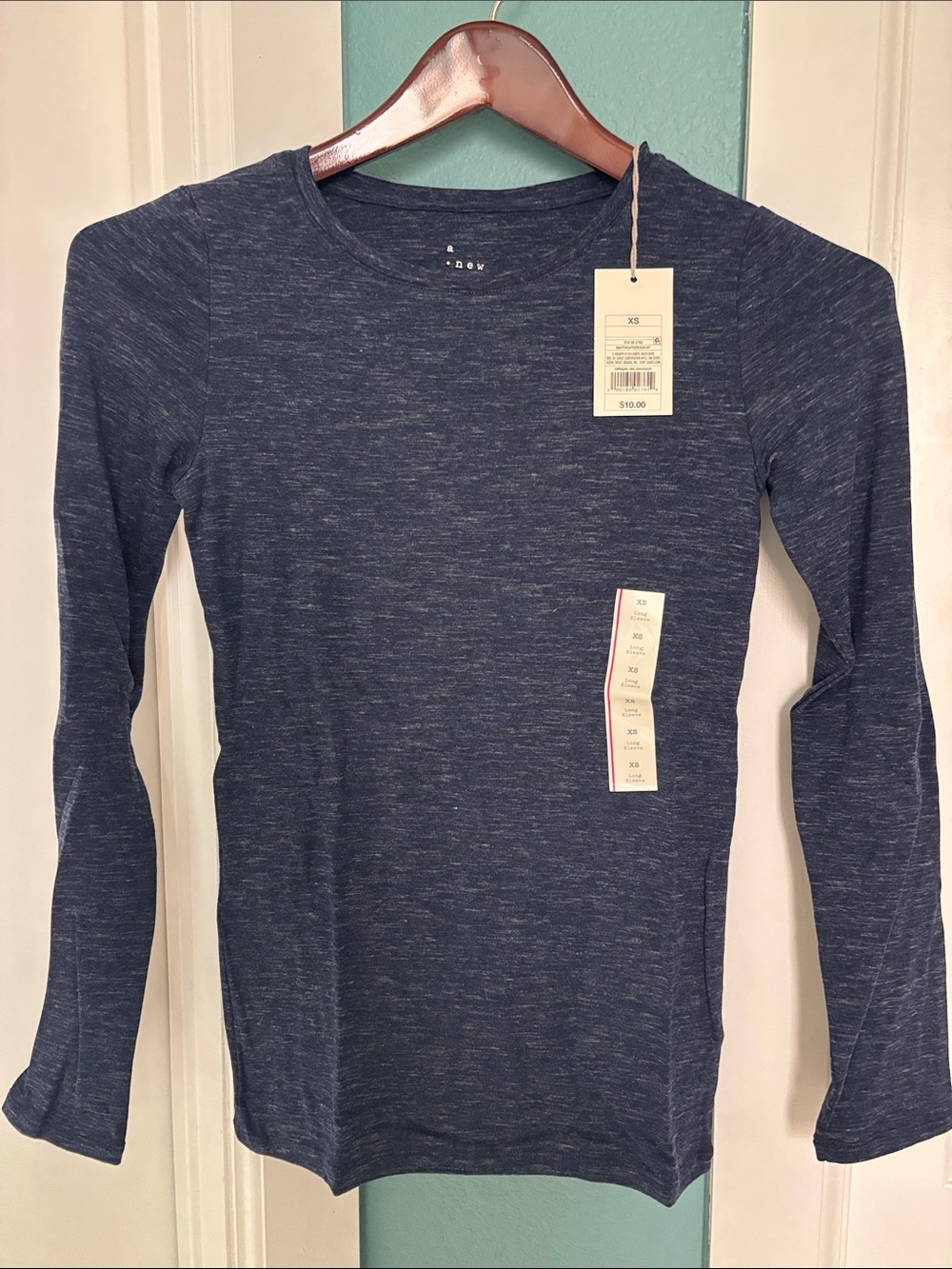 a new day Navy Heather Long-Sleeve Crewneck Top